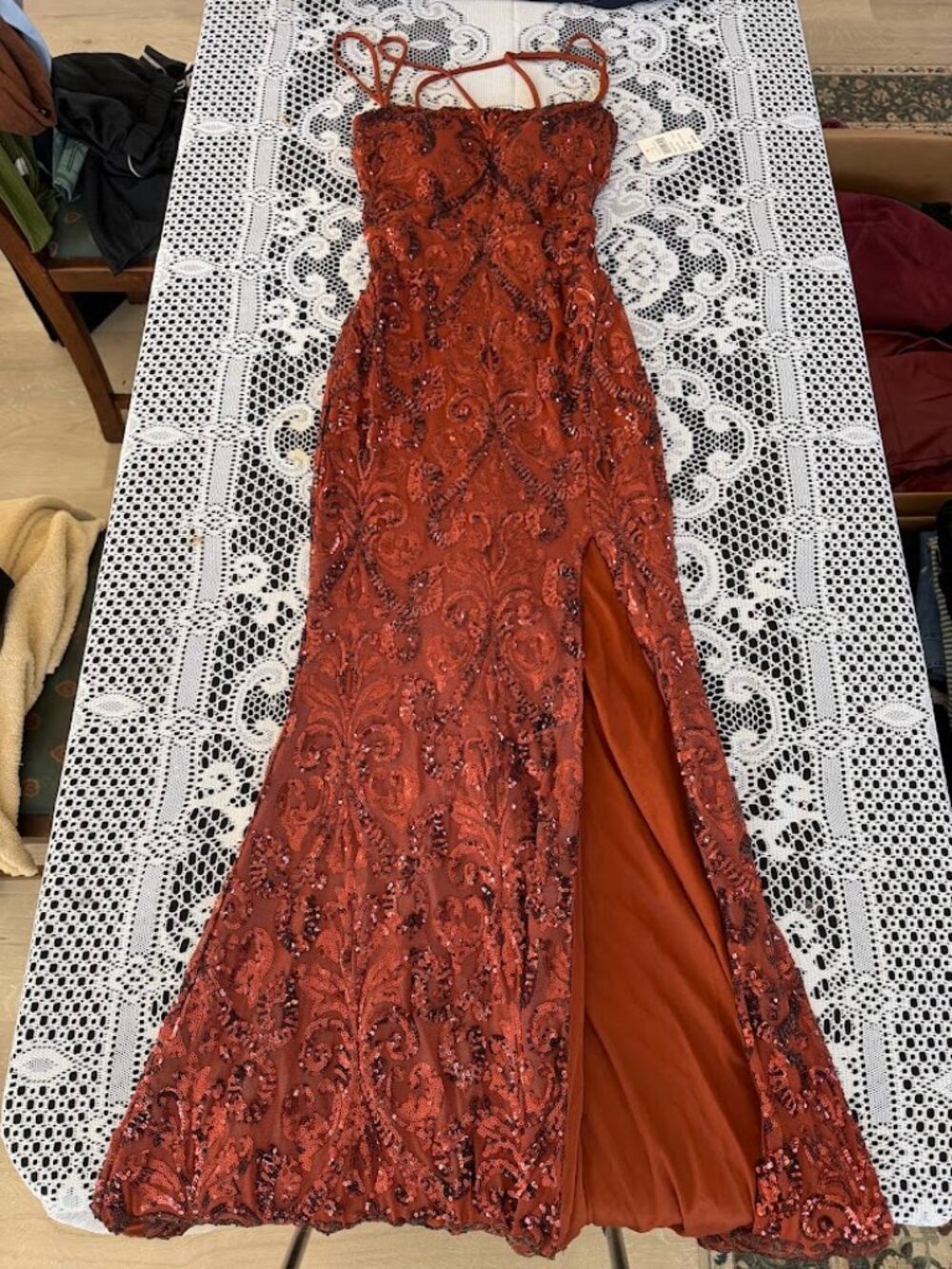 NWT Sequin Embroidered Formal Dress - Size S